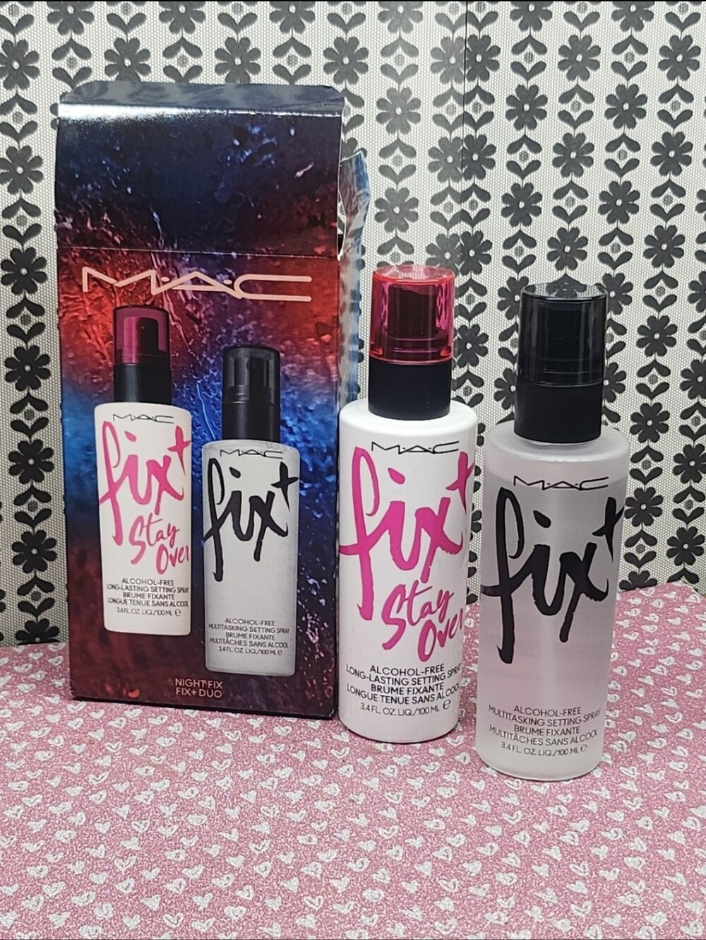 MAC Night Fix FIX+ DUO Fix+ and Fix Stay Over Set Setting Spray 3.4oz each New